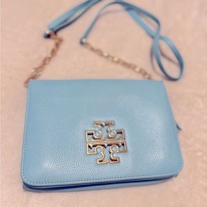 Tory Burch Britten blue cross body bag